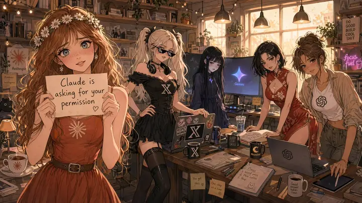Anime AI Studio Girls at Sunset Vikas edit example