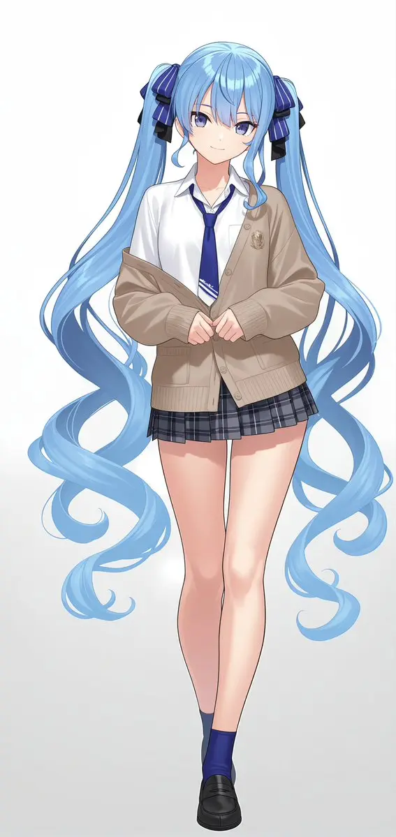 Anime Schoolgirl Full-Body Portrait Vikas edit example