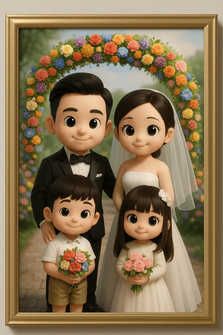 Family Wedding Photo (Q-version) Vikas edit example