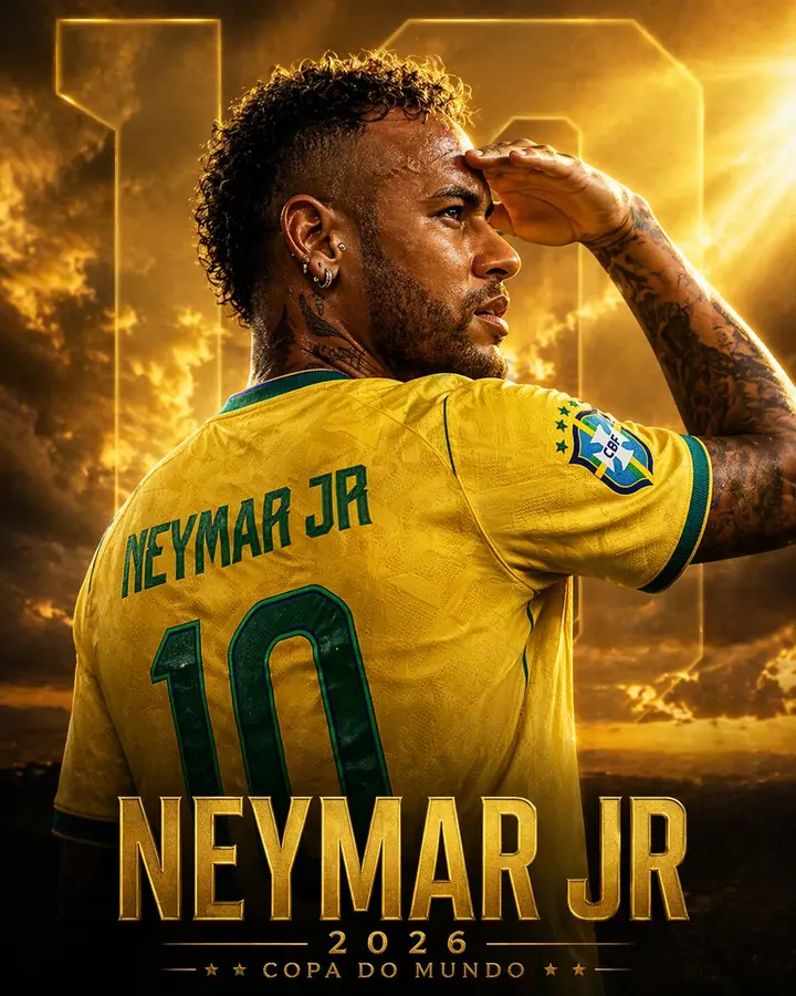 Golden Neymar World Cup Poster Vikas edit example