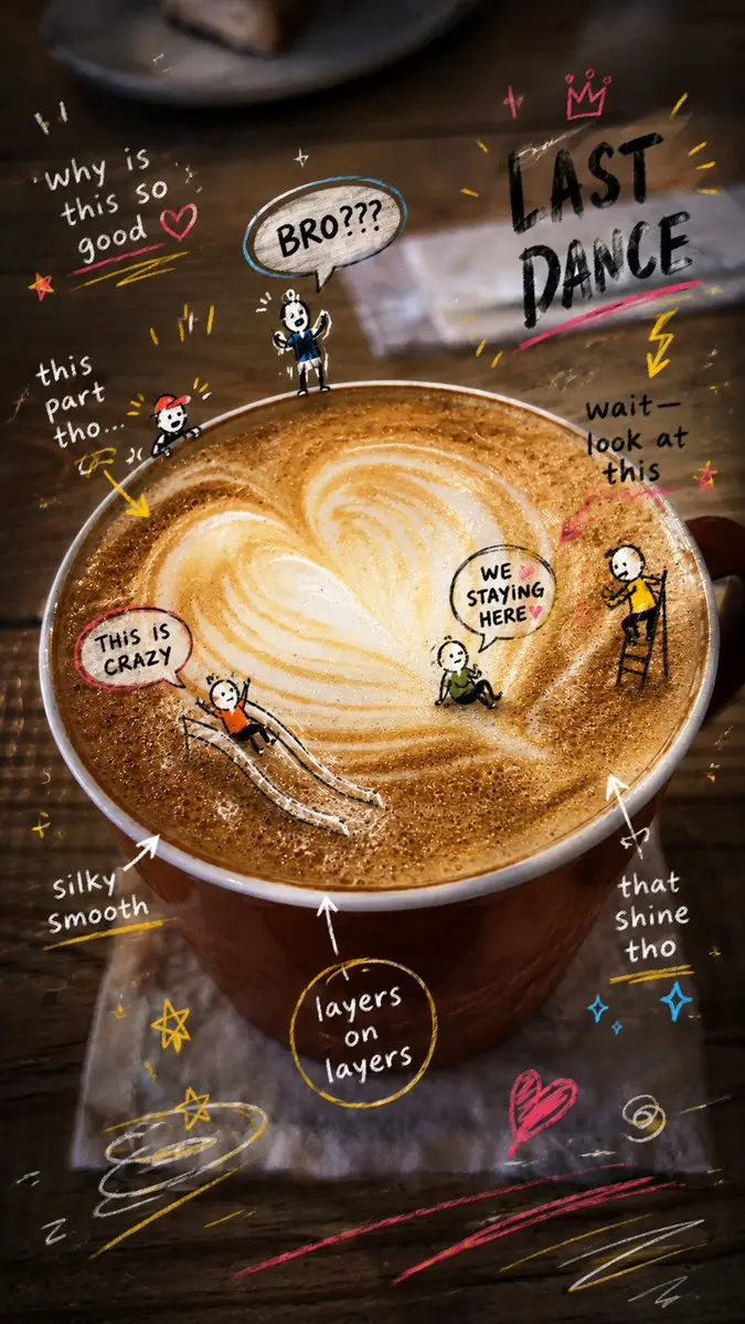 Latte Photo With Emotional Doodles Vikas edit example