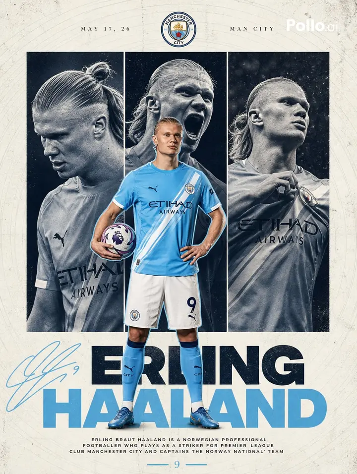 Manchester City Haaland Poster Vikas edit example