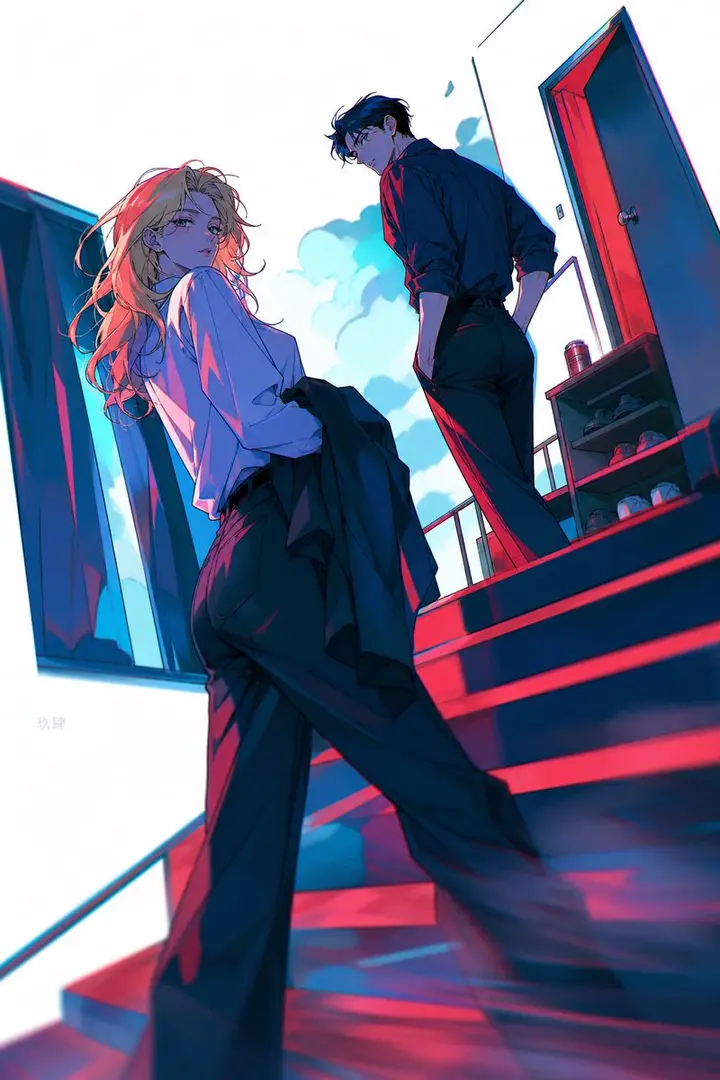 Neon Anime Stairway Encounter Vikas edit example